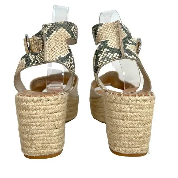 DOLCE VITA Lesly Espadrille Platform Sandal in Tan & Snake Print Women's Sz. 8.5 - Picture 9 of 14